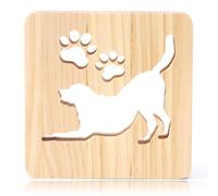 Carved Wood Night Lights 3D Dog Breeds USB Night Light Desk Lamp Cute Kids Wooden LED Light for Home Bedroom Decor and Gifts (Labrador)