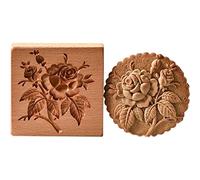 Carved Wooden Cookie Mold Kitchen Cookie Cutter Gingerbread, Cookie Stamp Molds for Springerle, Tragacanth, Marzipan, Russian Pryanik, Gingerbread, Lebkuchen and Tirggel (ROSE-A)