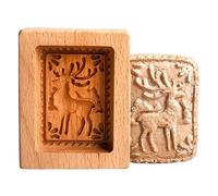 Carved Wooden Cookie Mold, Kitchen Cookies Cutter, Adorable Deer Cookie Stamps, Biscuit Press Stamp Molds for Stamp