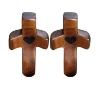 Carved Wooden Crosses Love Handheld Vintage Crosses Portable Wooden Vintage Crosses Encouragement for Friends Praying Worry Stone Wood Olive Wood with Hand Cross