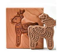 Carved Wooden Gingerbread Cookie Mold, 3D Baking Embossing Presses Stamps Gingerbread Cookie Mold for Christmas, Halloween, Easter, Kitchen DIY (3)