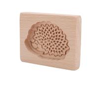 Carved Wooden Gingerbread Cookie Mold, 3D Hedgehog Stamp for Biscuit Chocolate, Baking Mould for Holiday Parties, Festivals, Birthday Decorations (Beechwood)