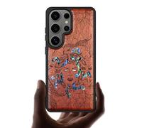 Carveit Handcrafted Case for Galaxy S26 Ultra (Medusa Enigma) Rosy | Samsung Galaxy S26 Ultra Case - Compatible with MagSafe Wireless charger - Wood Engraved Shell Inlaid - TPU Shockproof Bumper