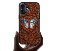 Carveit Handcrafted Case for iPhone 17 (Baroque Butterfly-Rosy)
