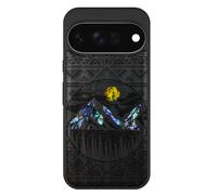 Carveit Handcrafted Case for Pixel 11, Aztec style Alpine Lakes, Black