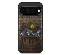 Carveit Handcrafted Case for Pixel 11, Aztec style Alpine Lakes, Walnut