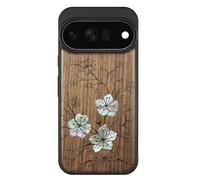 Carveit Handcrafted Case for Pixel 11 Pro, Whispering Sakura Blooms, Walnut