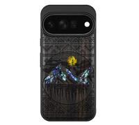 Carveit Handcrafted Case for Pixel 11 Pro XL, Aztec Alpine Lakes, Black