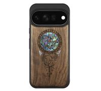 Carveit Handcrafted Case for Pixel 11 Pro XL, Eternal Compass Roots, Walnut