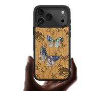 Carveit Magnetic Case for iPhone 17 Pro Case, Wood Artisan Engraved & Handmade Shell Inlaid, TPU Shockproof Cover, Compatible with MagSafe Wireless Chargers (A Dance of Nature-Cherry)