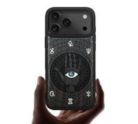 Carveit Magnetic Case for iPhone 17 Pro Max Case, Wood Artisan Engraved & Handmade Shell Inlaid, TPU Shockproof Cover, Compatible with MagSafe Wireless Chargers (All-Seeing Hand-Blackwood)
