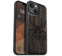 Carveit Magnetic Wood Case for iPhone 13 Case [Hard Real Wood & Soft TPU] Unique & Classy Wooden Shockproof Hybrid Protective Cover Compatible with MagSafe (Web Weaver's Dominion -Blackwood)