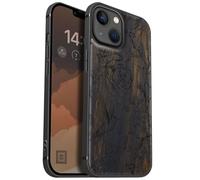 Carveit Magnetic Wood Case for iPhone 13 Case [Natural Wood & Black Soft TPU] Shockproof Protective Cover Unique Wooden Case Compatible with magsafe (The Dance of Life and Grace -Blackwood)
