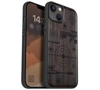 Carveit Magnetic Wood Case for iPhone 14 Plus - Natural Wood & Black Soft TPU - Shockproof Protective Cover - Unique & Classy Wooden Case - Compatible with MagSafe (Precision Target Art -Blackwood)