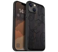Carveit Magnetic Wood Case for iPhone 14 Plus - Natural Wood & Black Soft TPU - Shockproof Protective Cover - Unique & Classy Wooden Case - Compatible with MagSafe (Tribal Gecko -Blackwood)