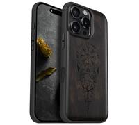 Carveit Magnetic Wood Case for iPhone 16 Pro Max [Solid Wood & Black Soft TPU] Shockproof Protective Cover Unique Wooden Case Compatible with magsafe (The Guiding Vegvisir -Blackwood)