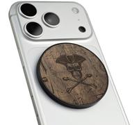 Carveit Magnetic Wood Phone Stand, Removable, Adjustable Angle Holder Compatible with MagSafe iPhone 17 Pro Max 16, 15, 14, Samsung Galaxy S26 Ultra S25, Google Pixel (Pirate's Legacy - Walnut)