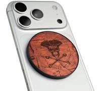 Carveit Magnetic Wood Phone Stand, Removable, Adjustable Angle Holder Compatible with MagSafe iPhone 17 Pro Max 16, 15, 14, Samsung Galaxy S26 Ultra S25, Google Pixel (Pirate's Legacy - Rosy)