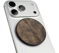 Carveit Magnetic Wood Phone Stand, Removable, Adjustable Angle Holder Compatible with MagSafe iPhone 17 Pro Max 16, 15, 14, Samsung Galaxy S26 Ultra S25, Google Pixel (Floral Vintage - Walnut)