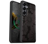 Carveit Magnetic Wooden Case for Galaxy S25+ Samsung S25 Plus Case, TPU Shockproof Cover & Wood Engraved, Compatible with MagSafe Wireless Chargers (Floral Radiance) Blackwood
