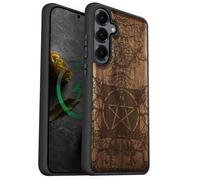 Carveit Magnetic Wooden Case for Galaxy S25+ Samsung S25 Plus Case, TPU Shockproof Cover & Wood Engraved, Compatible with MagSafe Wireless Chargers (Ancient Roots, Esoteric Paths) Walnut