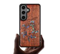 Carveit Magnetic Wooden Case for Galaxy S26+ / S26 Plus Case, Wood Artisan Engraved & Handmade Shell Inlaid, Compatible with MagSafe Wireless Chargers (The Medusa Enigma) Rosy