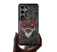 Carveit Magnetic Wooden Case for Galaxy S26+ / S26 Plus Case, Wood Artisan Engraved & Handmade Shell Inlaid, Compatible with MagSafe Wireless Chargers (Chinese Lion Dance) Blackwood