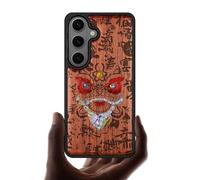 Carveit Magnetic Wooden Case for Galaxy S26+ / S26 Plus Case, Wood Artisan Engraved & Handmade Shell Inlaid, Compatible with MagSafe Wireless Chargers (Chinese Lion Dance) Rosy