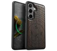Carveit Magnetic Wooden Case for Galaxy S26+ Samsung S26 Plus Case, TPU Shockproof Cover & Wood Engraved, Compatible with MagSafe Wireless Chargers (Divine Alchemy: The Crucifix) Blackwood
