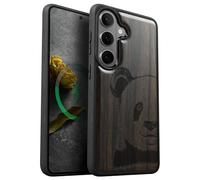 Carveit Magnetic Wooden Case for Galaxy S26+ Samsung S26 Plus Case, TPU Shockproof Cover & Wood Engraved, Compatible with MagSafe Wireless Chargers (The Giant Panda's Gaze) Blackwood