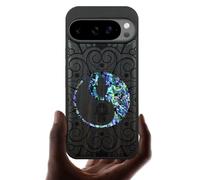 Carveit Magnetic Wooden Case for Google Pixel 10 Pro XL Case, Wood Artisan Engraved & Handmade Shell Inlaid, Compatible with MagSafe Wireless Chargers, Tranquil Harmony Mandala - Blackwood