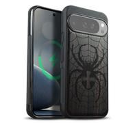 Carveit Magnetic Wooden Case for Google Pixel 10 Pro XL Case, Wood Artisan Engraved & Soft TPU Shockproof Cover, Compatible with MagSafe Wireless Chargers (Web Weaver's Dominion) Blackwood