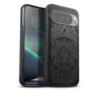 Carveit Magnetic Wooden Case for Google Pixel 10 Pro XL Case, Wood Artisan Engraved & Soft TPU Shockproof Cover, Compatible with MagSafe Wireless Chargers (Echoes of the Maya) Blackwood