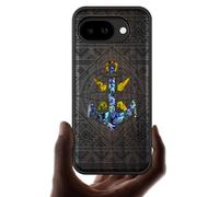 Carveit Magnetic Wooden Case for Google Pixel 10a Case, Wood Artisan Engraved & Handmade Shell Inlaid, Compatible with MagSafe Wireless Chargers (Nautical Ensemble Amidst) Blackwood