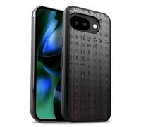 Carveit Magnetic Wooden Case for Google Pixel 10a Case, Wood Artisan Engraved & Soft TPU Shockproof Cover, Compatible with MagSafe Wireless Chargers (Tao Te Ching Calligraphy) Blackwood