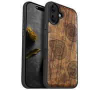 Carveit Magnetic Wooden Case for iPhone 16 Plus Case, Wood Artisan Engraved & Black Soft TPU Shockproof Cover, Compatible with MagSafe Wireless Chargers (Spirals of Nature's Harmony) Walnut