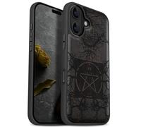 Carveit Magnetic Wooden Case for iPhone 17 Case, Wood Artisan Engraved & Black Soft TPU Shockproof Cover, Compatible with MagSafe Wireless Chargers (Ancient Roots, Esoteric Paths) Blackwood