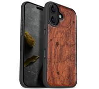 Carveit Magnetic Wooden Case for iPhone 17 Case, Wood Artisan Engraved & Black Soft TPU Shockproof Cover, Compatible with MagSafe Wireless Chargers (The Web Spinner's Craft) Rosy