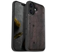 Carveit Magnetic Wooden Case for iPhone 17 Case, Wood Artisan Engraved & Black Soft TPU Shockproof Cover, Compatible with MagSafe Wireless Chargers (The Web Spinner's Craft) Blackwood