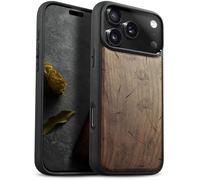 Carveit Magnetic Wooden Case for iPhone 17 Pro Case, Wood Artisan Engraved & Black Soft TPU Shockproof Cover, Compatible with MagSafe Wireless Chargers (Seeds of Dreams and Freedom) Walnut