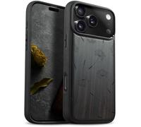 Carveit Magnetic Wooden Case for iPhone 17 Pro Max Case, Wood Artisan Engraved & Black Soft TPU Shockproof Cover, Compatible with MagSafe Wireless Chargers (Seeds of Dreams and Freedom) Blackwood