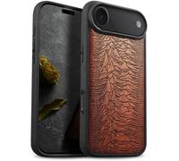 Carveit Magnetic Wooden Case for iPhone Air Case, Wood Artisan Engraved & Soft TPU Shockproof Cover, Compatible with MagSafe 17 Air Wireless Chargers (Unknown Pleasures) Rosy