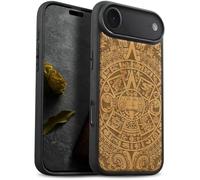 Carveit Magnetic Wooden Case for iPhone Air Case, Wood Artisan Engraved & Soft TPU Shockproof Cover, Compatible with MagSafe 17 Air Wireless Chargers (The Maya Calendar) Cherry