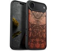 Carveit Magnetic Wooden Case for iPhone Air Case, Wood Artisan Engraved & Soft TPU Shockproof Cover, Compatible with MagSafe 17 Air Wireless Chargers (Ancient Roots, Esoteric Paths) Rosy