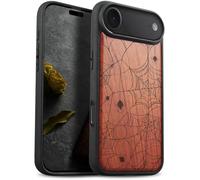 Carveit Magnetic Wooden Case for iPhone Air Case, Wood Artisan Engraved & Soft TPU Shockproof Cover, Compatible with MagSafe 17 Air Wireless Chargers (The Web Spinner's Craft) Rosy