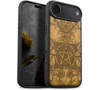 Carveit Magnetic Wooden Case for iPhone Air Case, Wood Artisan Engraved & Soft TPU Shockproof Cover, Compatible with MagSafe 17 Air Wireless Chargers (Ancient Roots, Esoteric Paths) Cherry