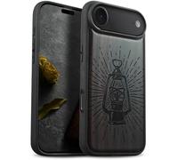 Carveit Magnetic Wooden Case for iPhone Air Case, Wood Artisan Engraved & Soft TPU Shockproof Cover, Compatible with MagSafe 17 Air Wireless Chargers (Radiant Vintage Lantern) Blackwood