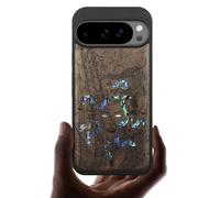 Carveit Magnetic Wooden Case for Pixel 10 / Pixel 10 Pro Case, Wood Artisan Engraved & Handmade Shell Inlaid, Compatible with MagSafe Wireless Chargers, The Medusa Enigma - Walnut