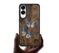 Carveit Magnetic Wooden Case for Samsung Galaxy S25 Edge Case, Wood Artisan Engraved & Handmade Shell Inlaid, Compatible with MagSafe Wireless Chargers (A Dance of Nature) Walnut