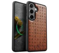 Carveit Magnetic Wooden Case for Samsung Galaxy S26 Case 2026, TPU Shockproof Cover & Wood Artisan Engraved, Compatible with MagSafe Wireless Chargers (Tao Te Ching Calligraphy) Rosy